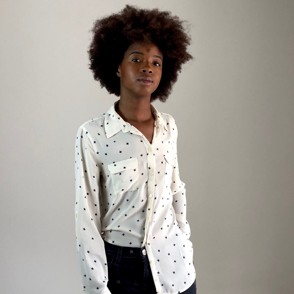 Star-print Button-down by Loft